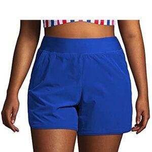 Lands' End Women's 3” Quick Dry Elastic Waist Board Swim Shorts Athletics Size L